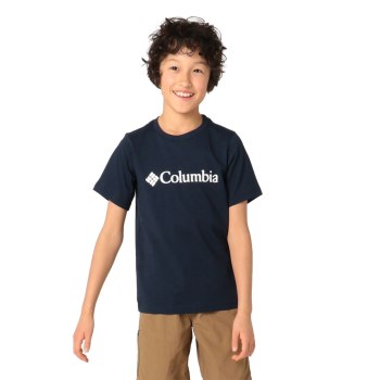 Columbia CSC Basic Logo Short Sleeve, Camiseta Azul Marino Para Niño | 490673-TGO